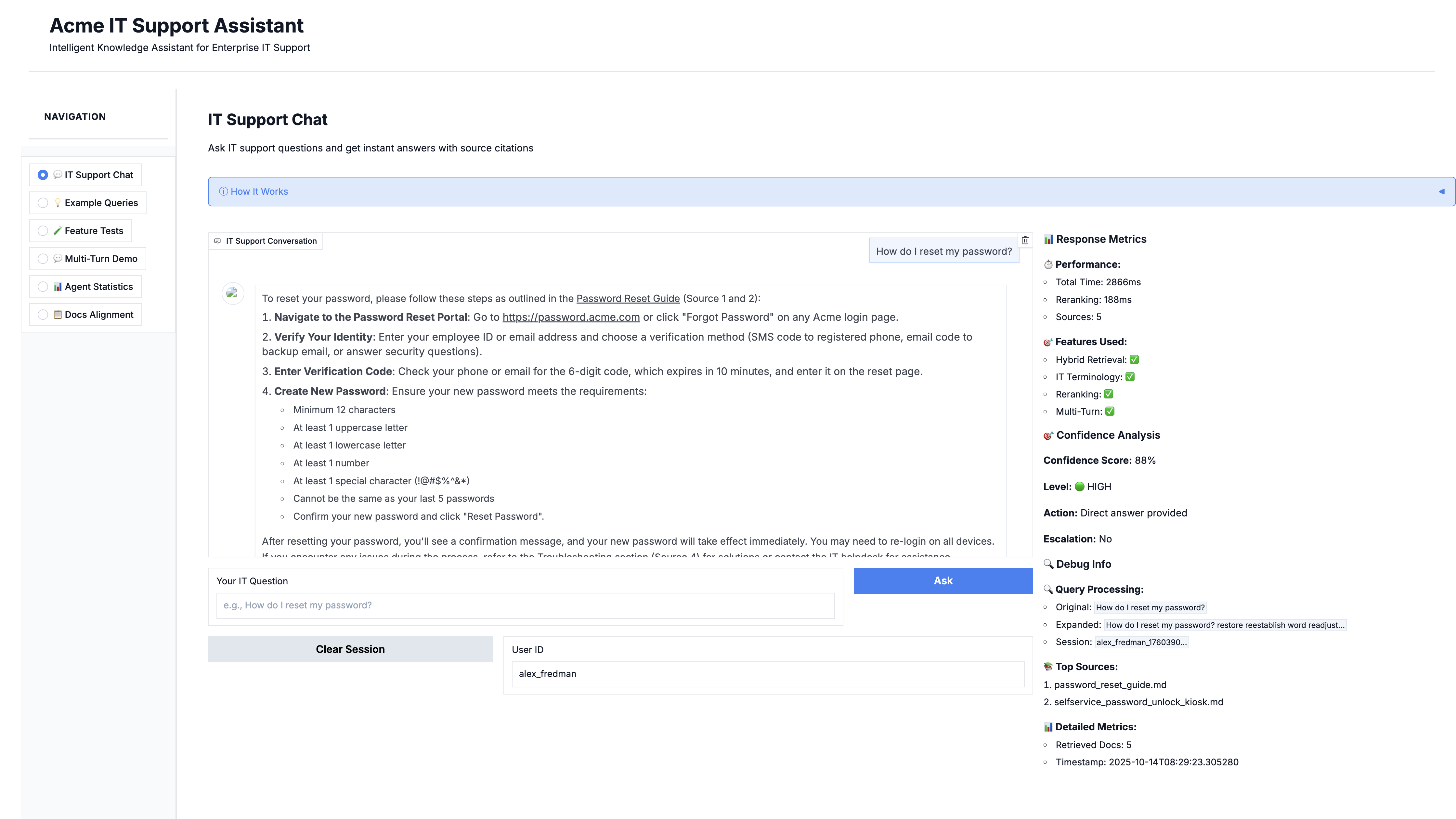 IT Support Chat Interface