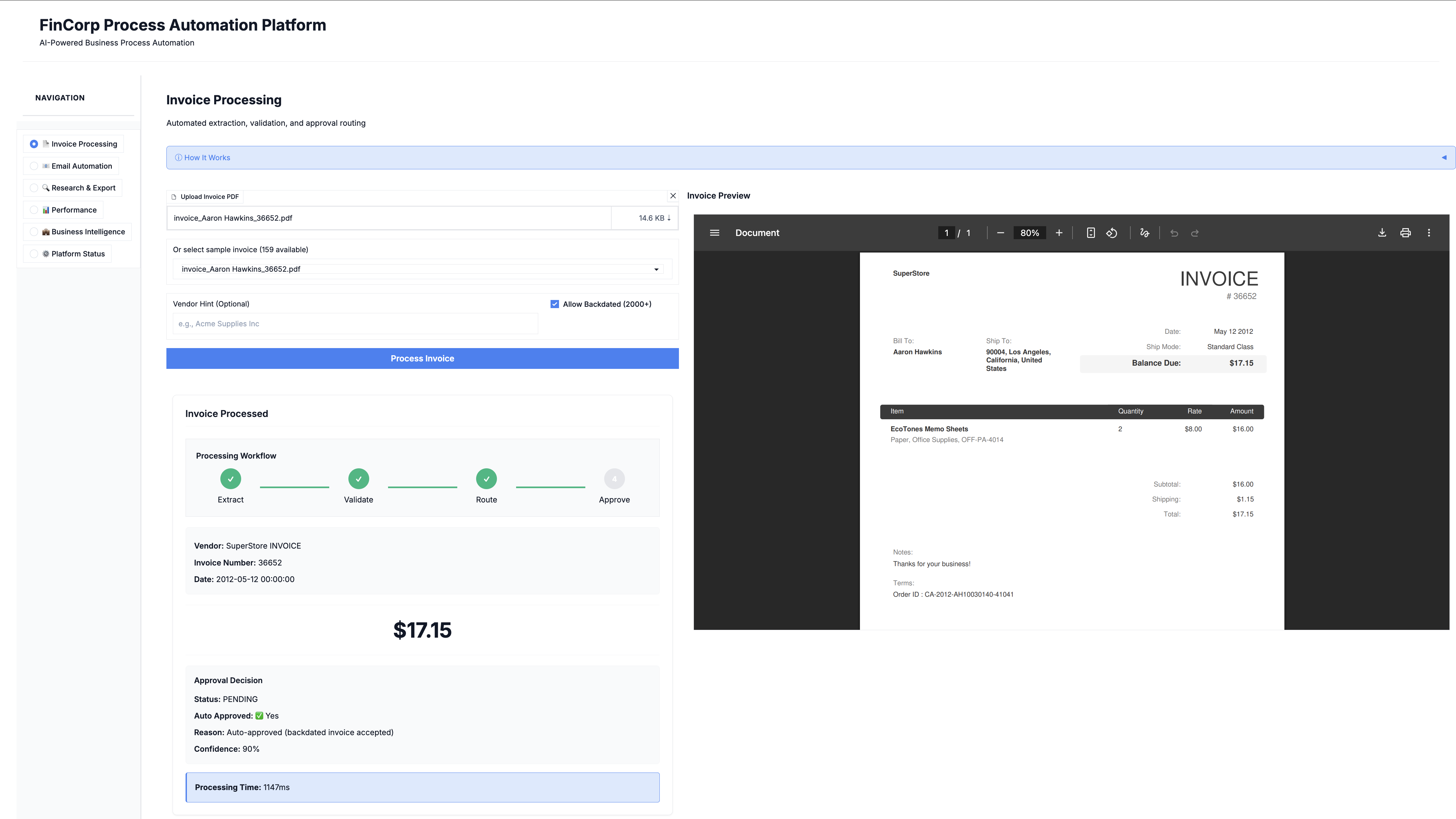 Invoice Processing Demo